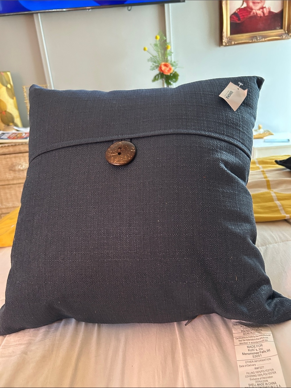 Sonoma Navy Textured Accent Pillow NWT